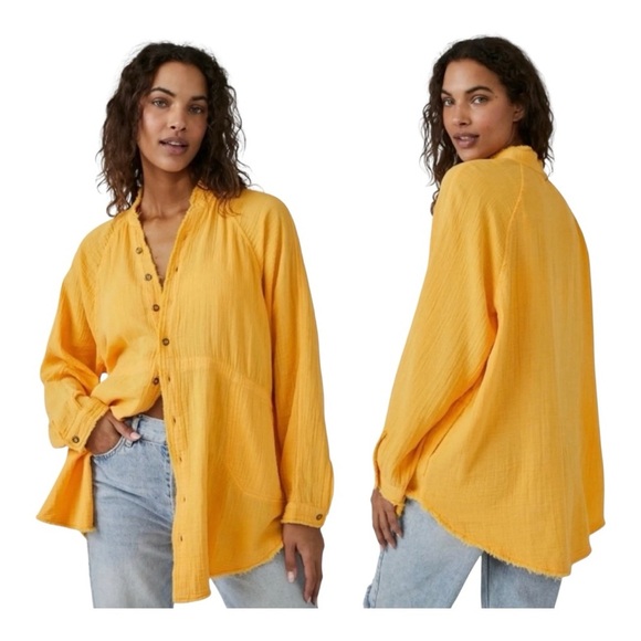 We The Free Summer Daydream Button Down Shirt - Size Large - Picture 1 of 14